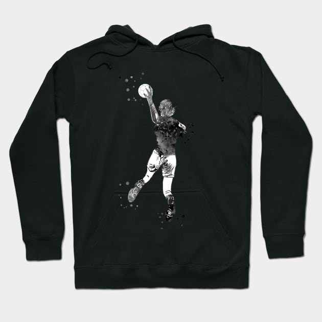 Female Handball Player Hoodie by RosaliArt